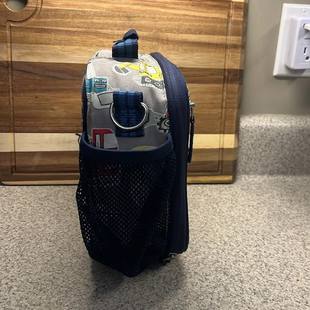 Pottery Barn Kids Construction Lunch Bag - Blue, Gray, Red, Yellow